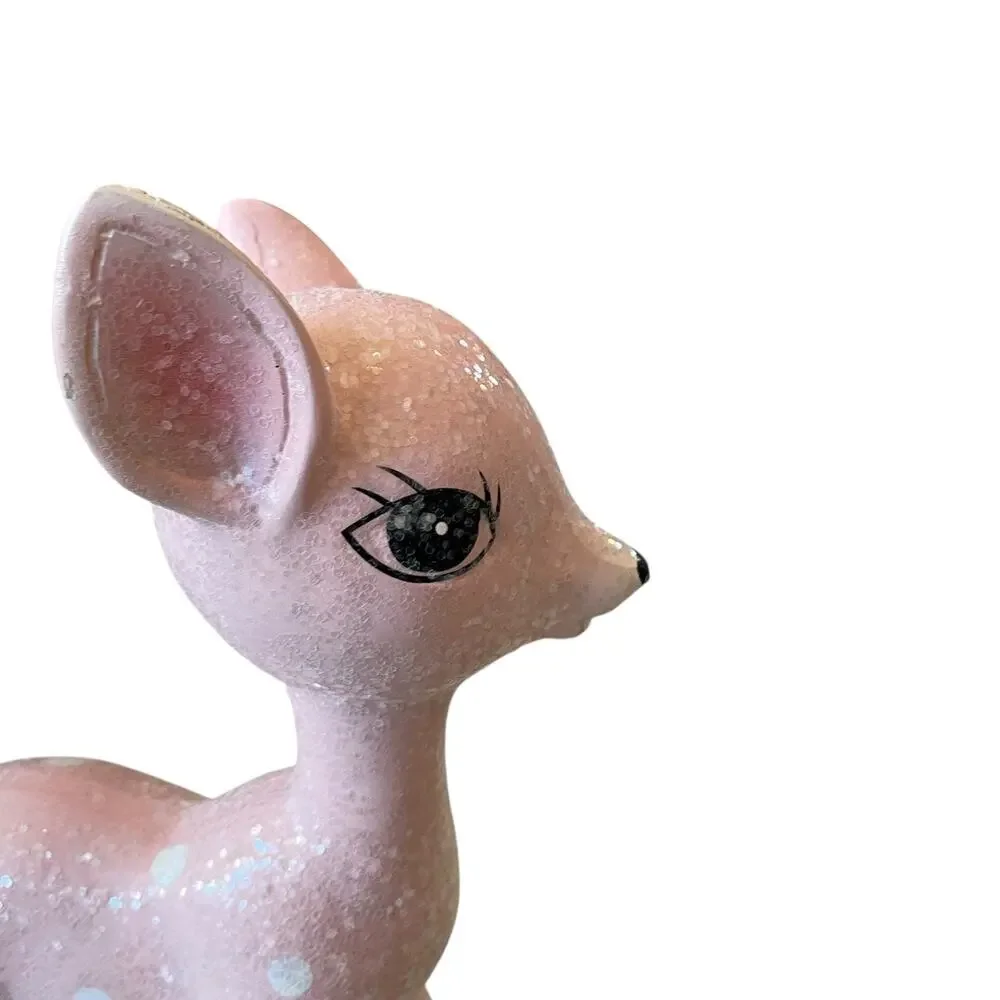 34th & Pine Pink Glitter Christmas Reindeer 9in Holiday Decor Viral NEW